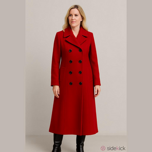Windsmoor wool and cashmere blend long red button down coat size 10